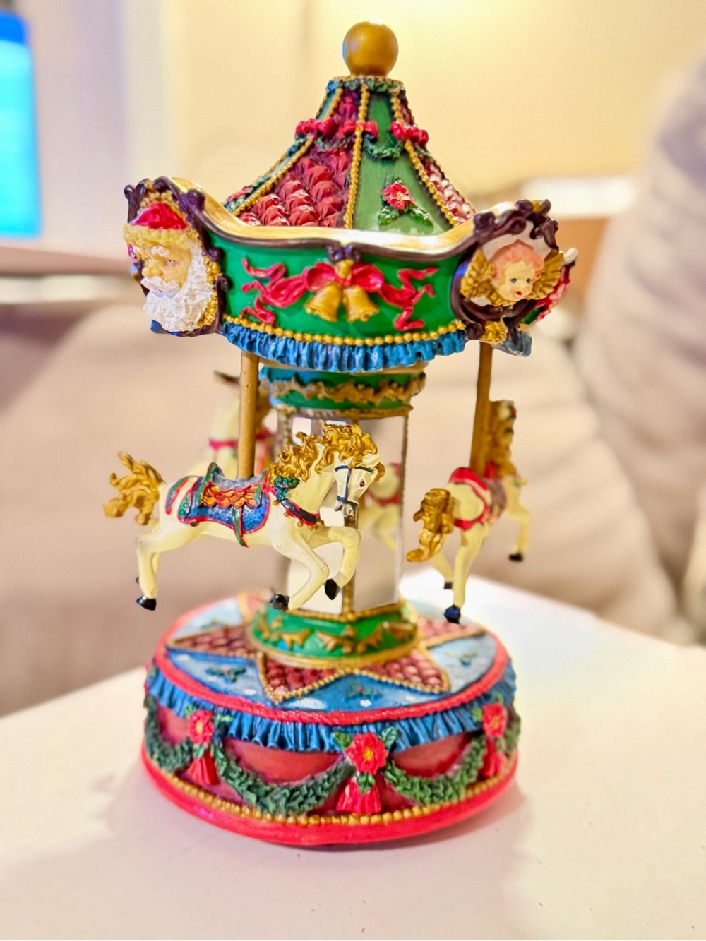 International Bazaar Christmas Musical Box Carousel with Box